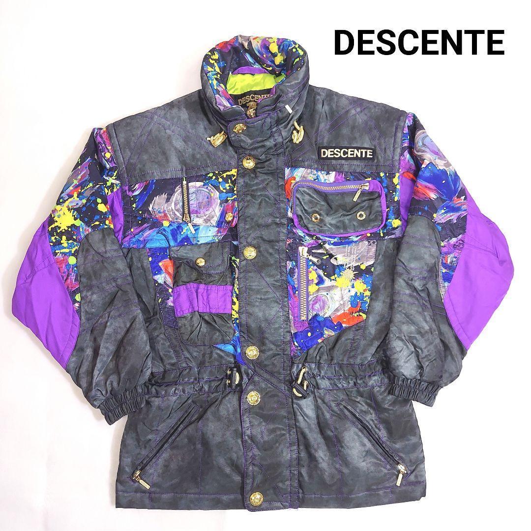 DESCENTE スキーウェア・マルチカラー総柄 ジャケット 表記サイズM