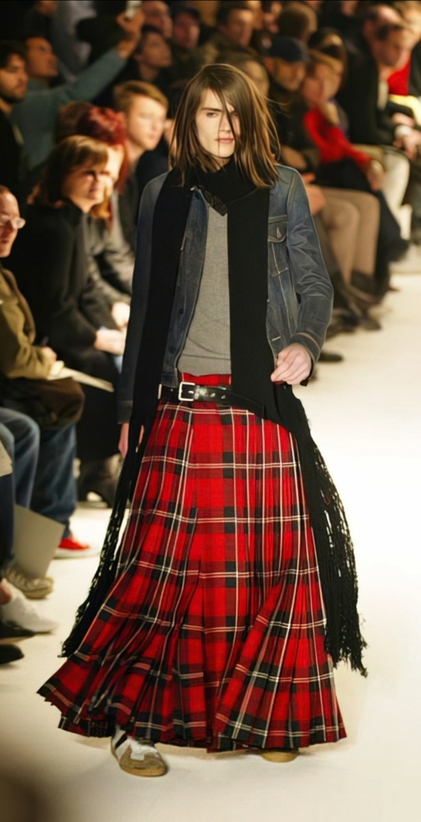 Yahoo!オークション - 2004AW Dior hommeフリンジ付きスーパーロングマ