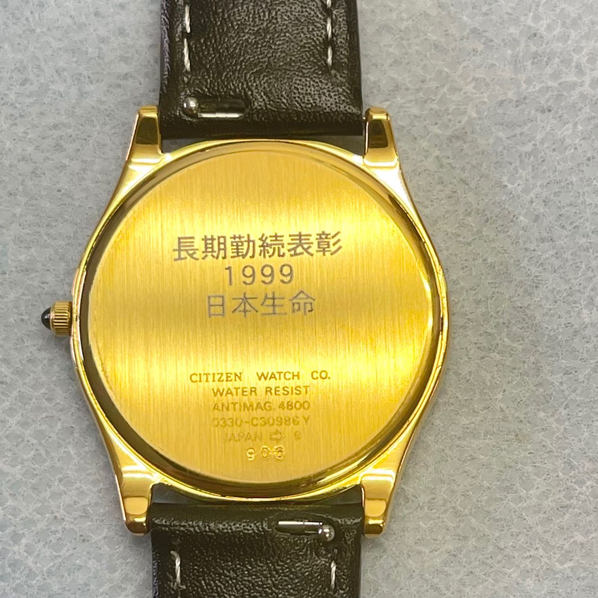 稼働 超美品 CITIZEN EXCEED メンズ ゴールド 腕時計 裏記念刻印あり