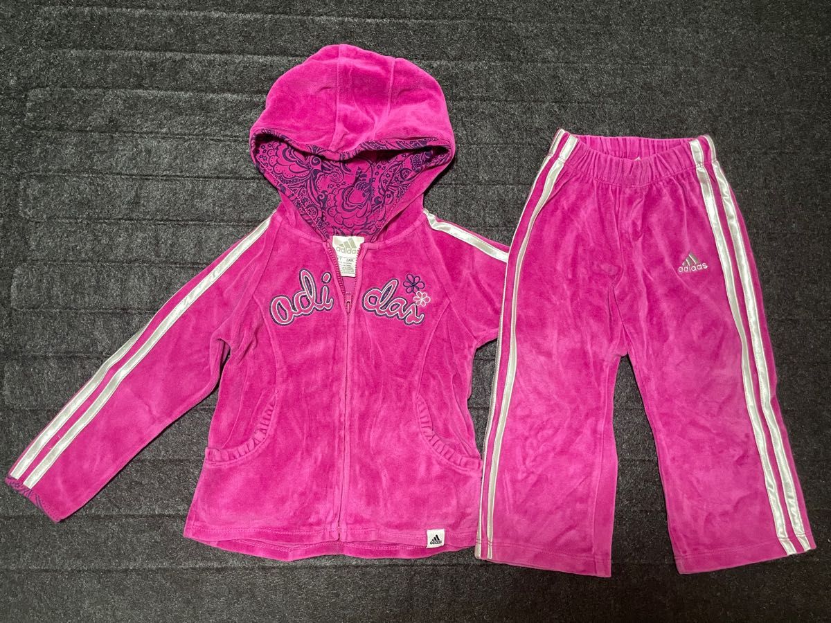 adidas アディダス ジャージ セットアップ コーデュロイ ベロア フリル