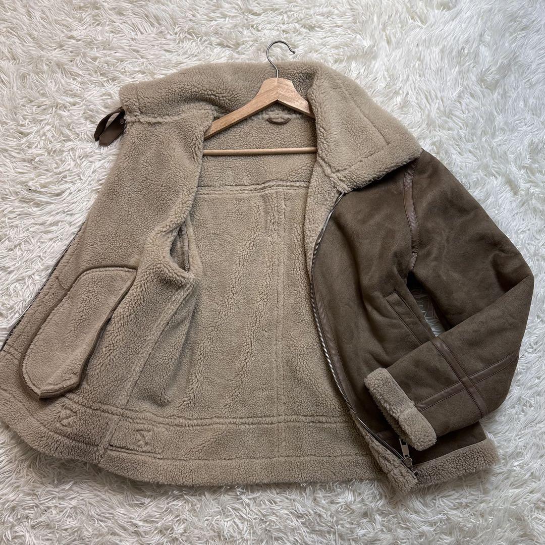 極美品】 ZARA ザラ B-3 フライトジャケット ムートン XLサイズ