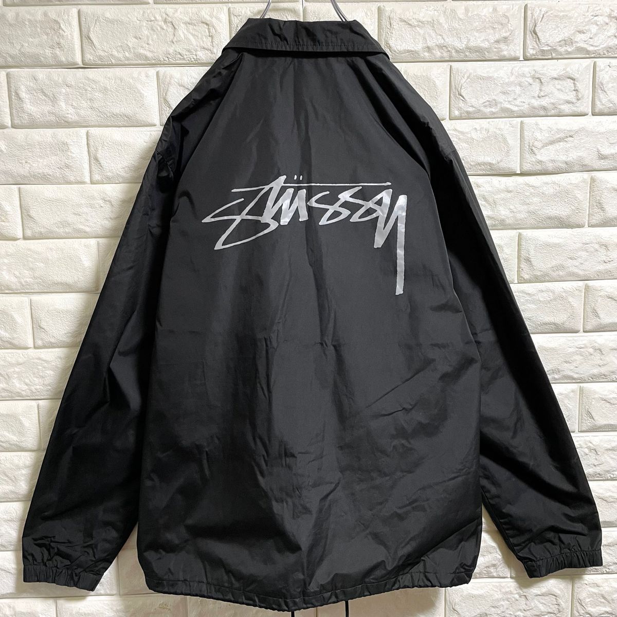 stussy ステューシー コーチジャケット M 刺繍ロゴ STUSSY