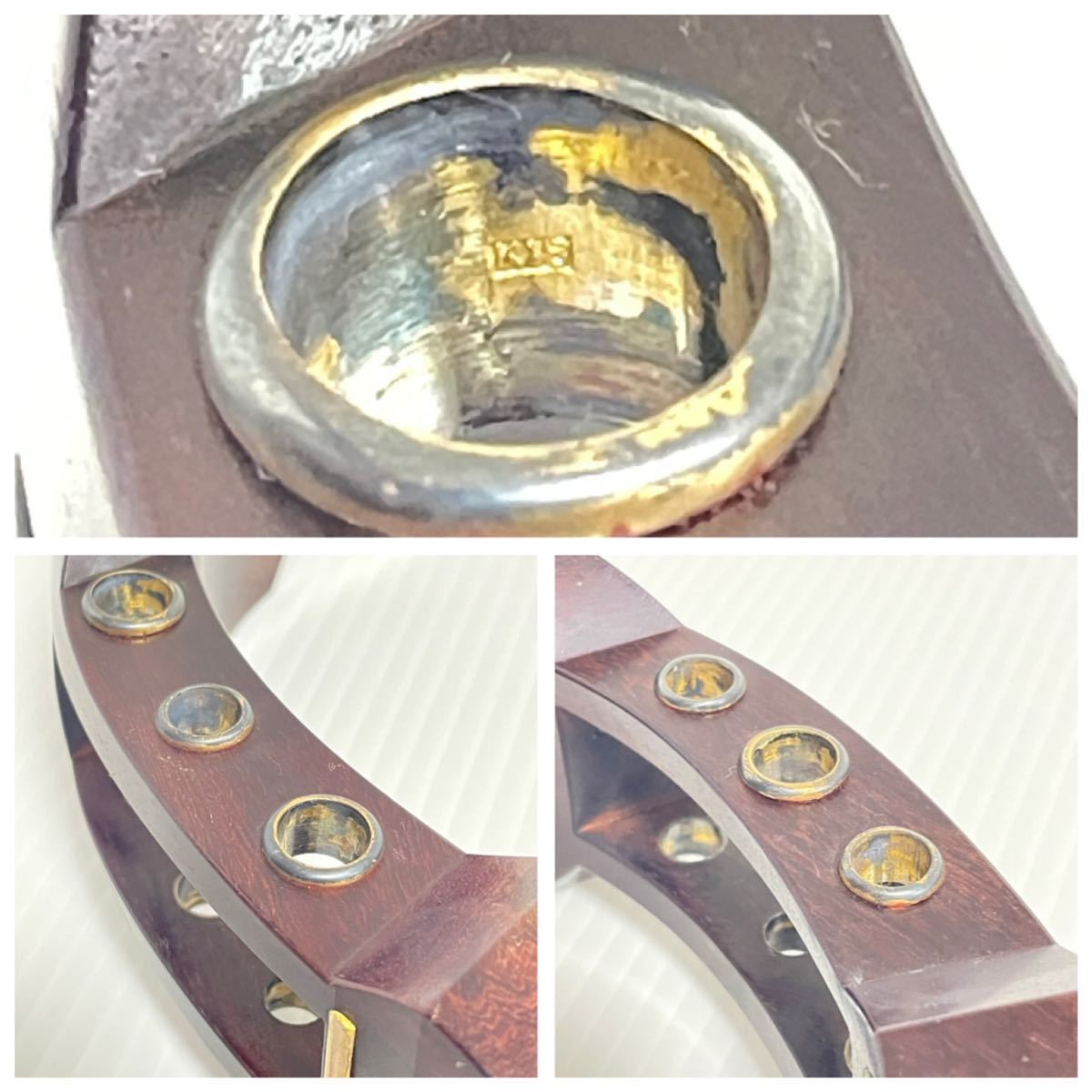 激虎トチ 三味線 地唄 中棹 K18 金細 綾杉 紅木 虎杢糸巻 二本溝 美品