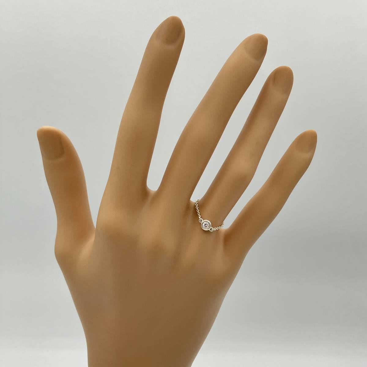 美品 ティファニー ダイヤモンド バイザヤード チェーン リング 指輪