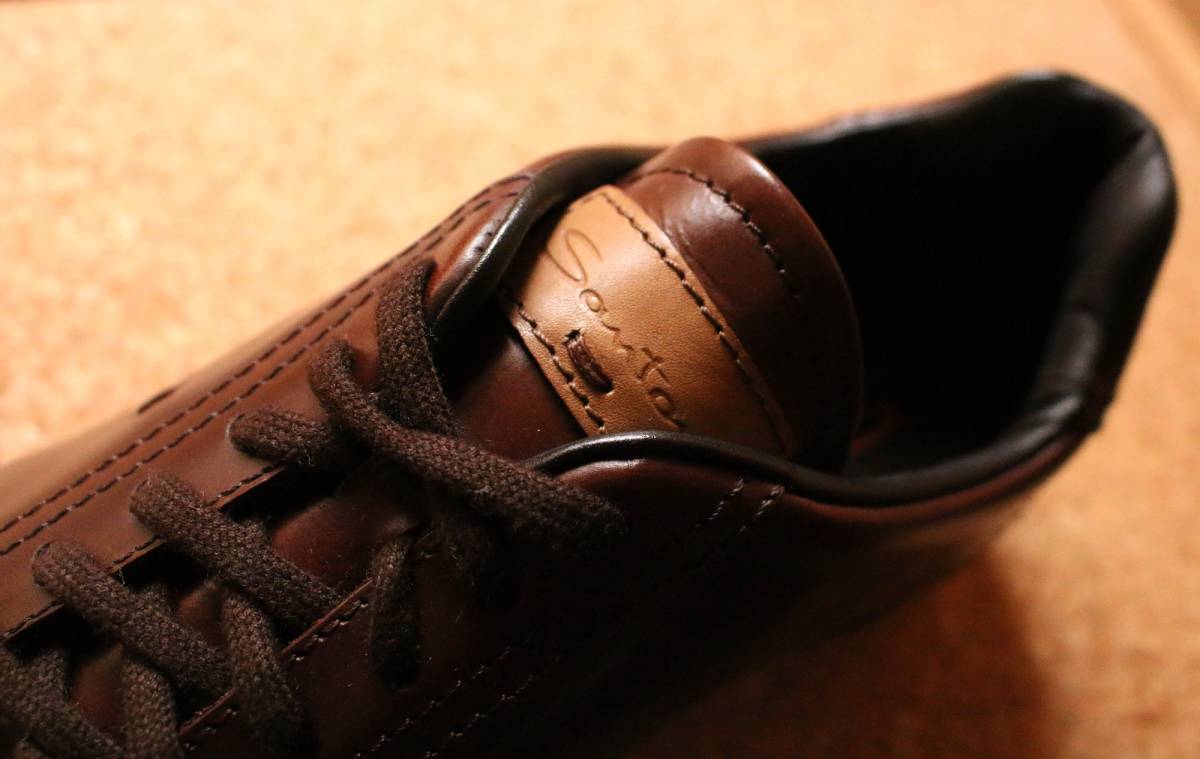 未使用・新品 イタリア Santoni サントーニ レザースニーカー レース