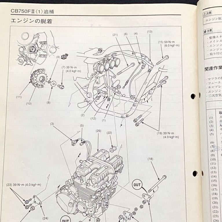 送料込 CB750(1) CB750FⅡ/1 (BC-RC42) 追補版 サービスマニュアル