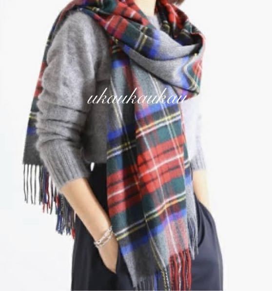 日本別注】新品 ジョンストンズ カシミア ストール マフラー グレー