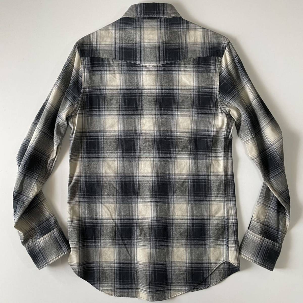 名作/ジョニーデップ着】RRL “Ombre Western Shirt” S シャドウ