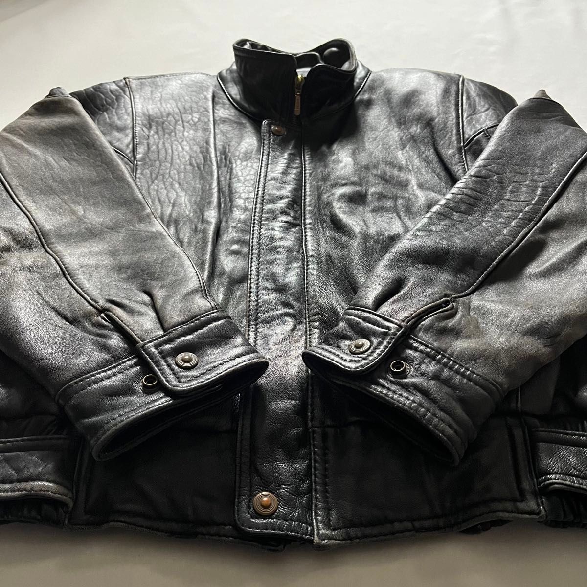 80-90s vintage】レザージャケット ボックスシルエット 本革 古着