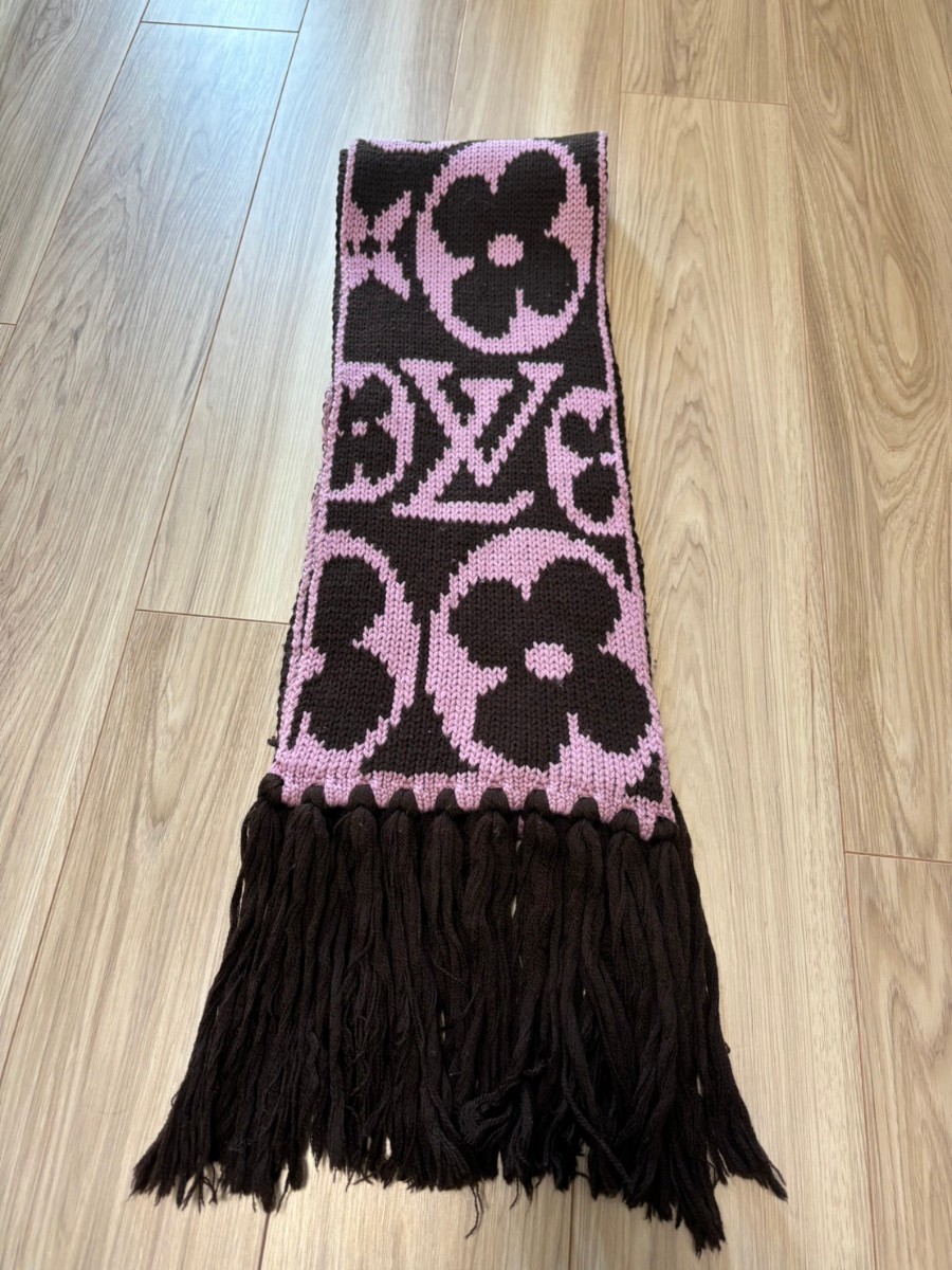 美品 LOUIS VUITTON ルイヴィトン M72429 ウールマフラー ウール100
