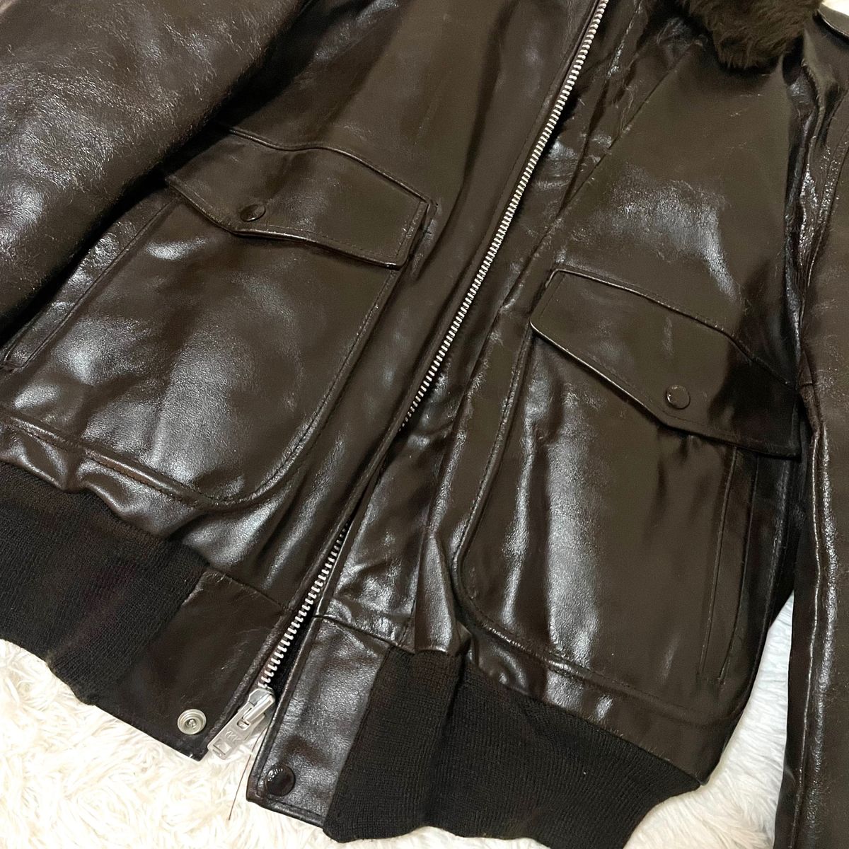 極美品 Schott ショット G-1フライトジャケット レザー 襟ボア 38 革