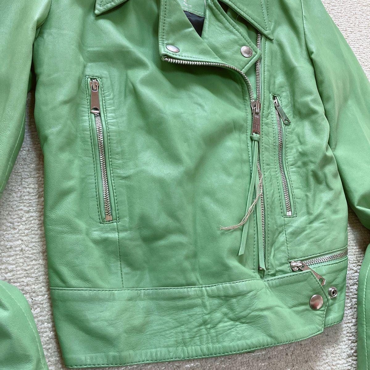 ほぼ未使用 DIESEL ラムレザー ダブル ライダース レザー ジャケット