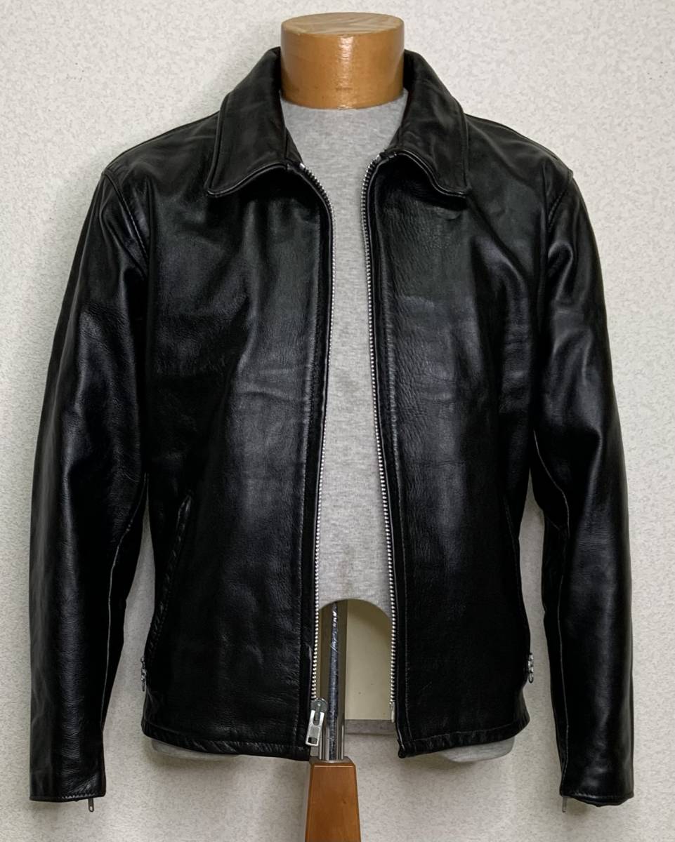 ②schott【38】152 ライナー付米国製 シングルライダース 牛革ジャン