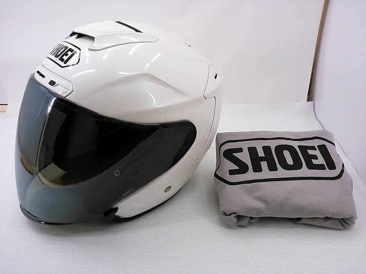 外観良品 SHOEI ショウエイ J-FORCE4 ルミナスホワイト Sサイズ ミラー