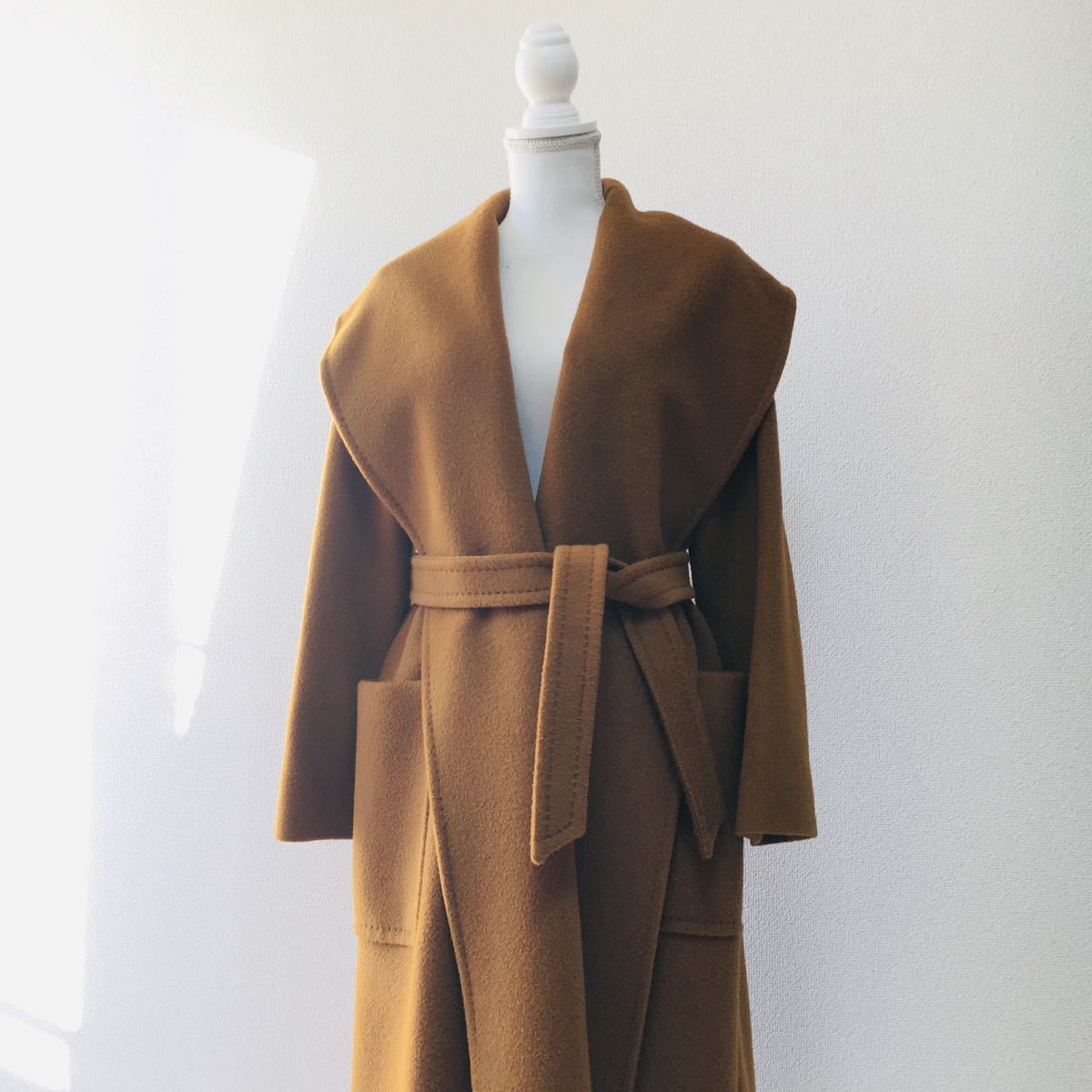 美品 白タグ MaxMara マックスマーラ 近年 キャメル100% コート 送料
