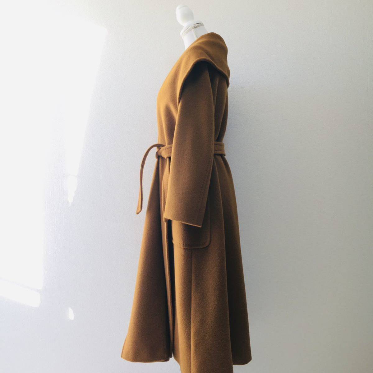 美品 白タグ MaxMara マックスマーラ 近年 キャメル100% コート 送料