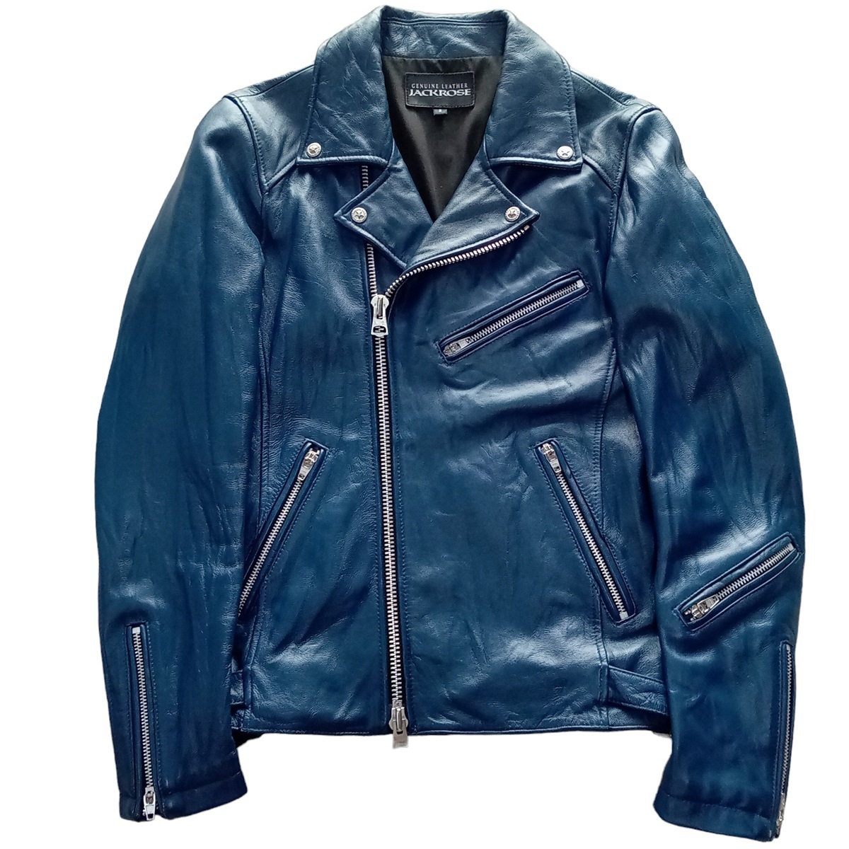 即決 良品 JACKROSE ジャックローズ ラムレザー ダブル ライダース