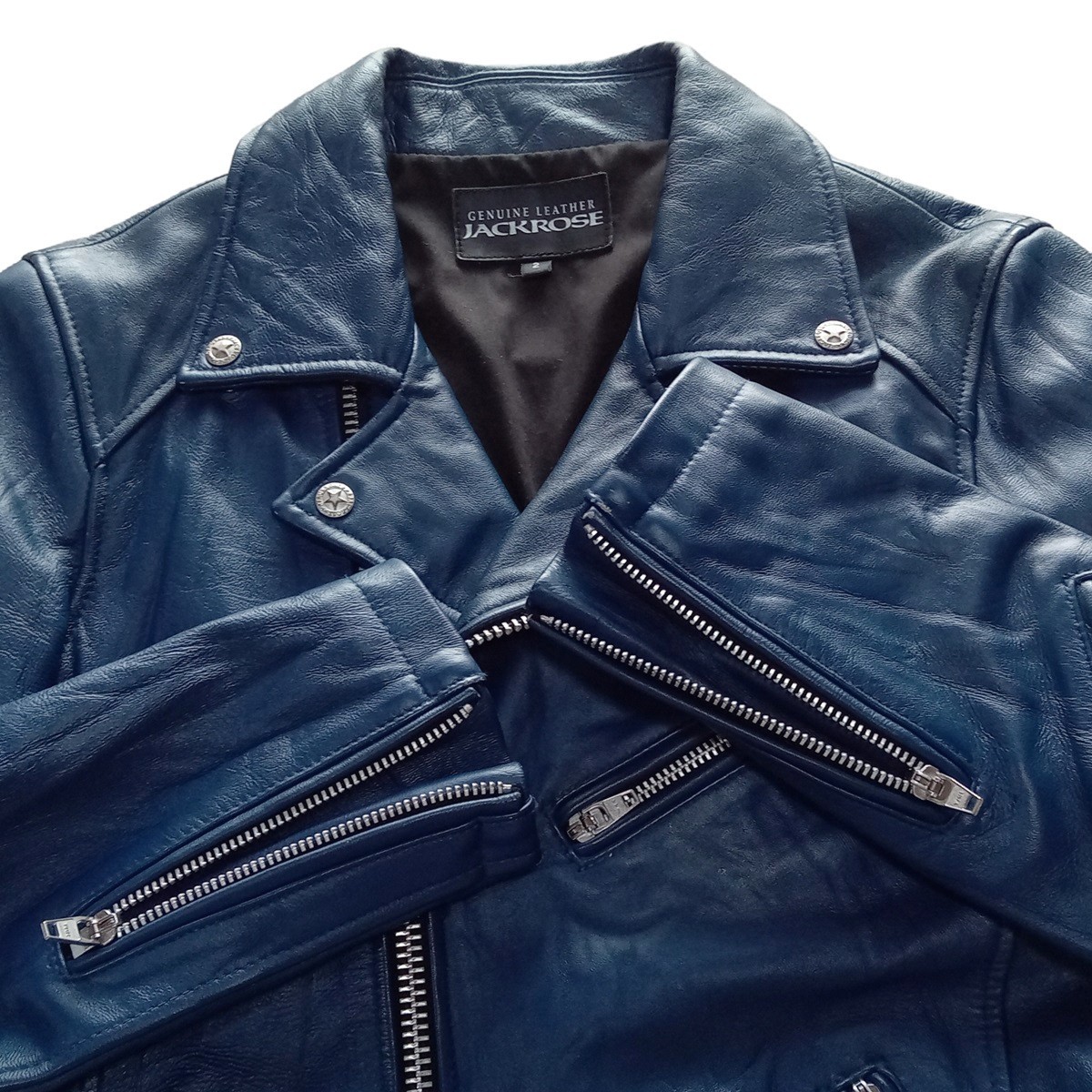 即決 良品 JACKROSE ジャックローズ ラムレザー ダブル ライダース