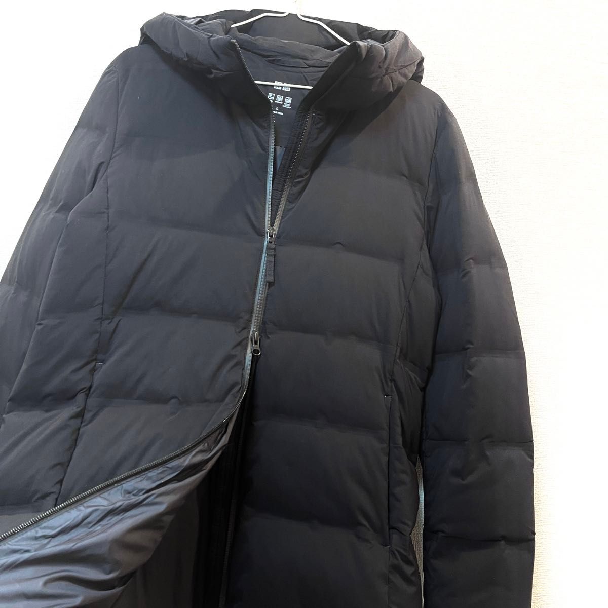 美品】UNIQLO(ユニクロ) シームレスダウンコート Lサイズ 黒 ブラック