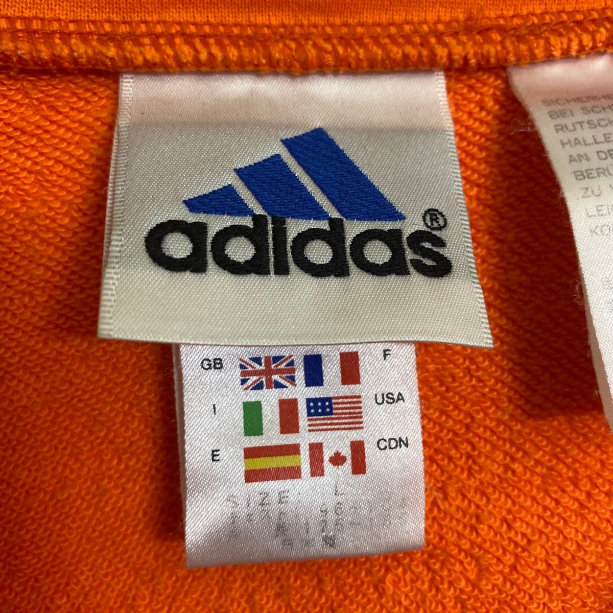 90s 万国旗タグ アディダス 日本製 刺繍ロゴ ハーフジップジャージ