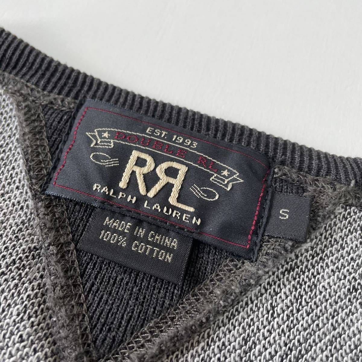 傑作/未使用】RRL “Black Indigo Logo Sweat” S インディゴ 黒