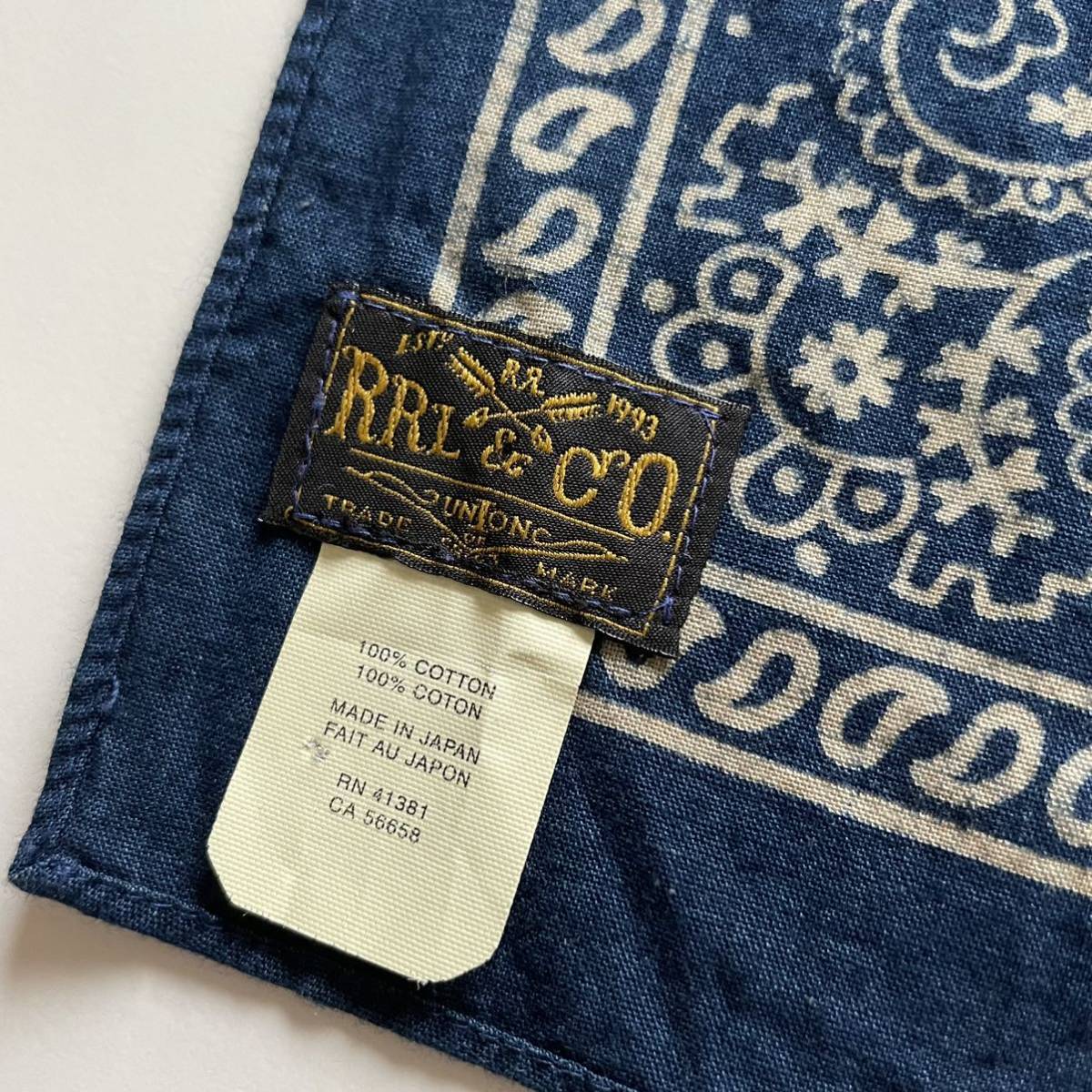 名作】RRL “Indigo Paisley Scarf” スカーフ ストール マフラー