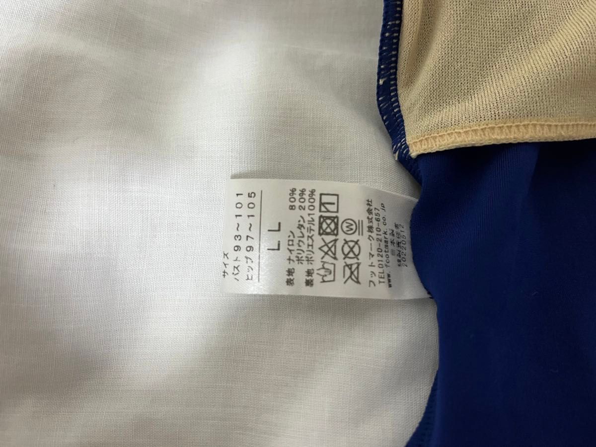 女子用水着 フットマーク サイズLL（O）ワンピース 白パイピング