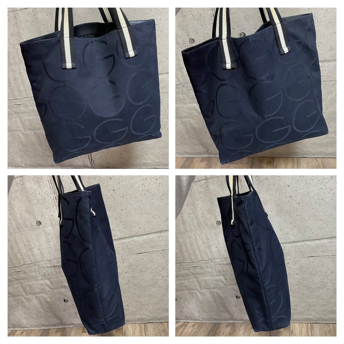 本物 GUCCI グッチ GG柄 キャンバス トートバッグ ハンドバッグ