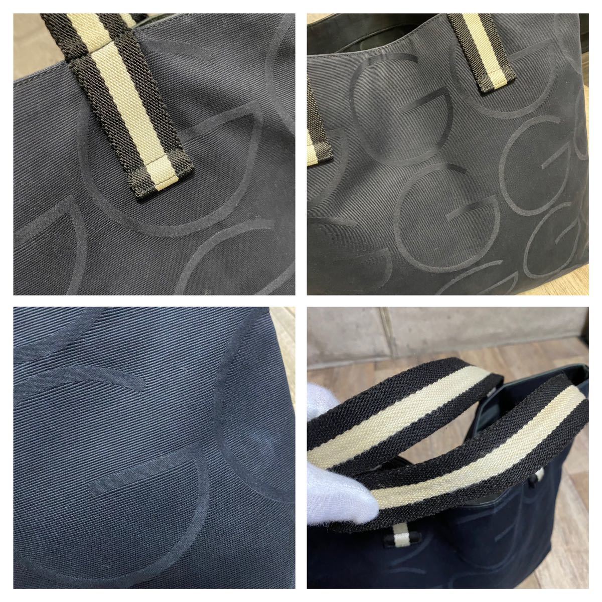 本物 GUCCI グッチ GG柄 キャンバス トートバッグ ハンドバッグ