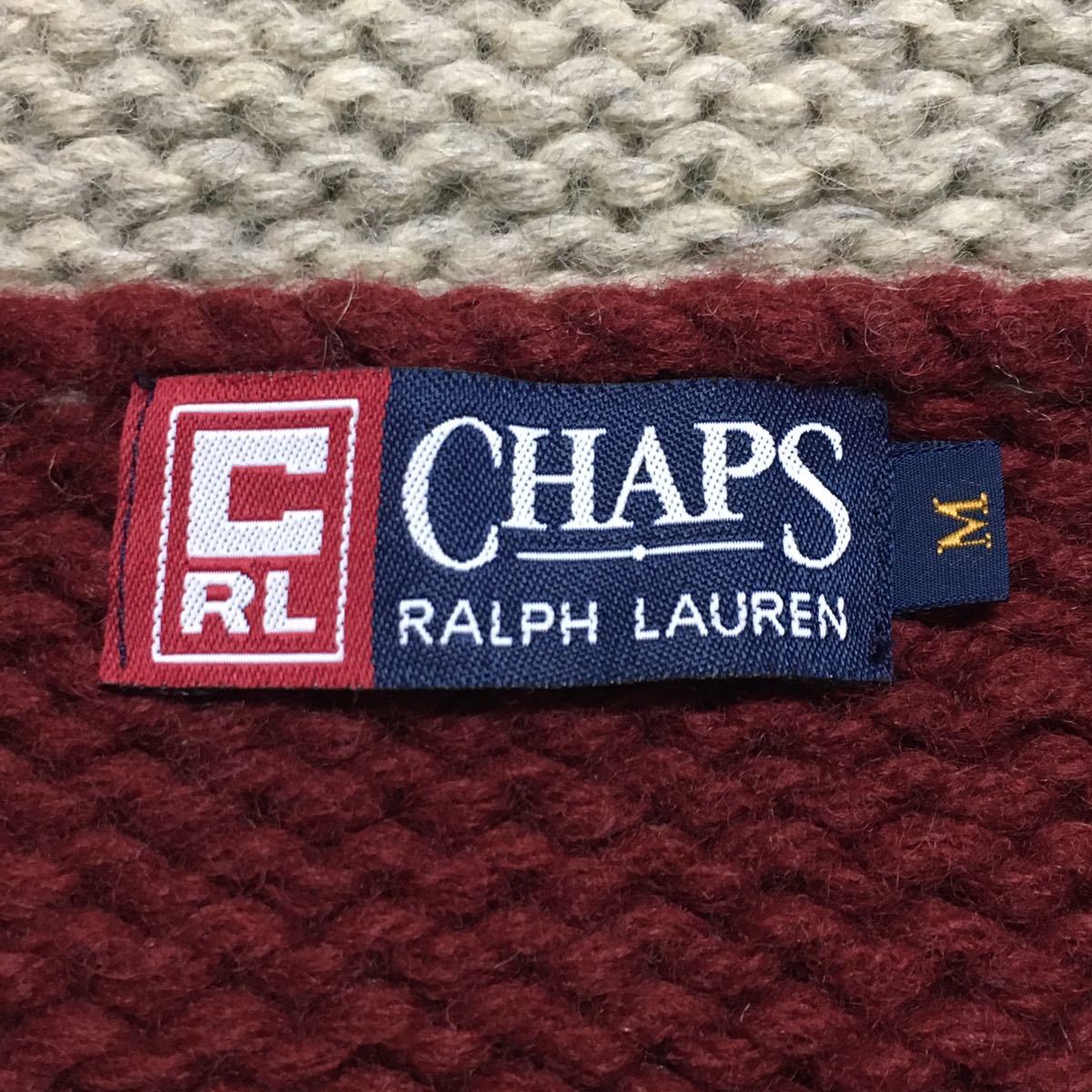 CHAPS RALPH LAUREN カウチンセーターMメンズセーター ニットジップ