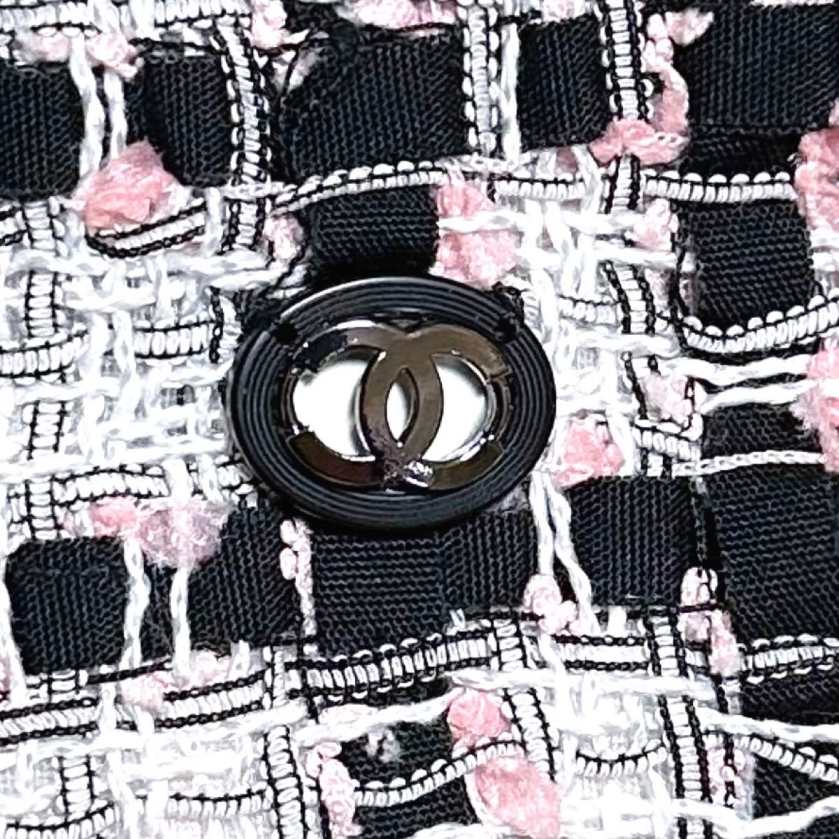 CHANEL シャネル ツイード ひざ丈スカート チェック ココボタン ココ