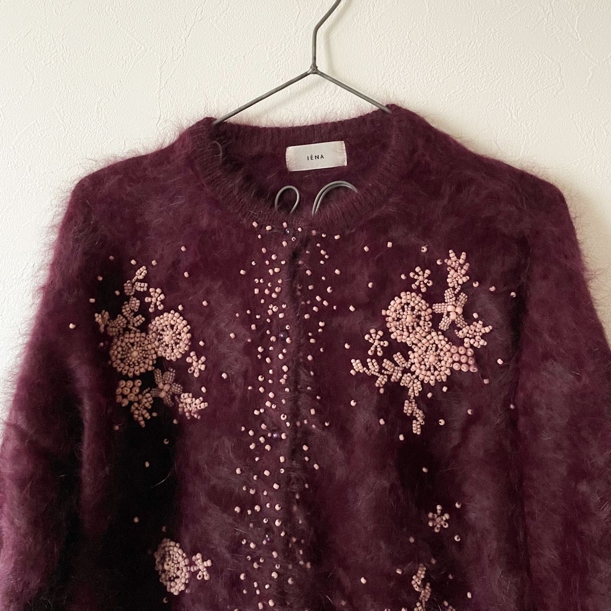 IENA アンゴラ混パールビーズ刺繍カーディガン 希少 イエナ｜Yahoo