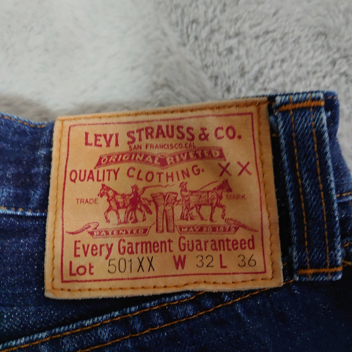 リーバイス Levi's 復刻501XX 555ボタン 革パッチ バレンシアガ工場
