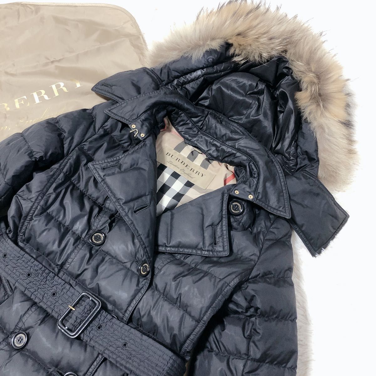 BURBERRY バーバリー ダウンコート ダウンジャケット ベルト ファー