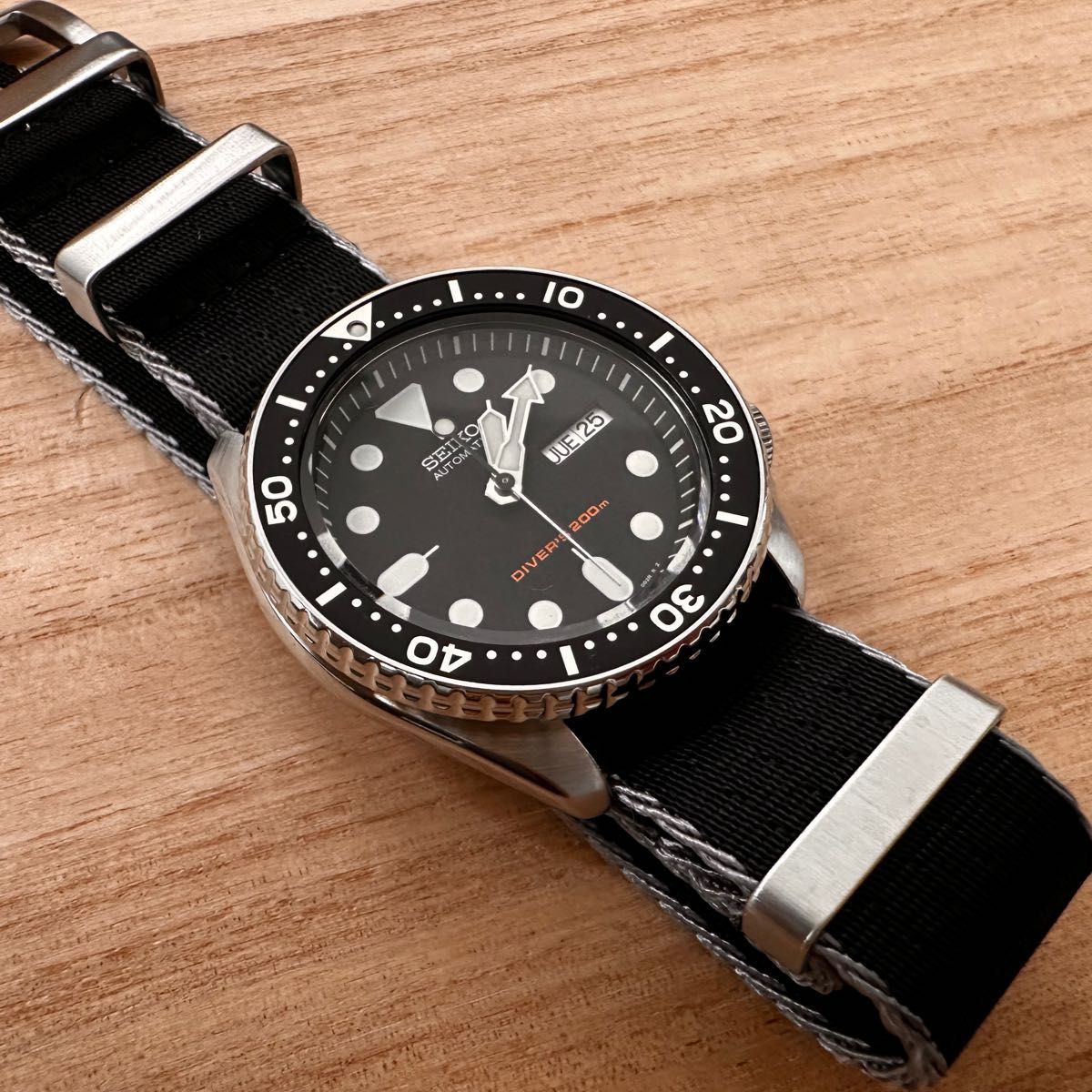超美品】 SEIKO セイコー SKX007 通称 ブラックボーイ 自動巻き 社外