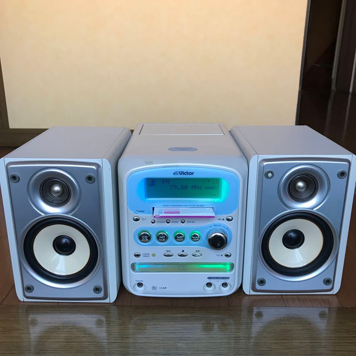 Victor MD・CDコンポ UX-QX1-A ペパーミントブルー ジャンクカセット