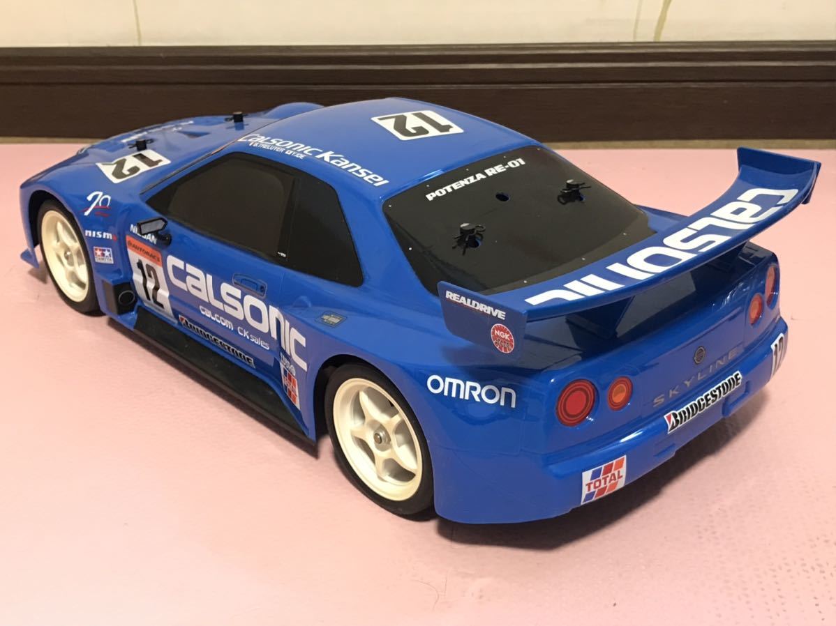 送料無料 未走行 1/10 タミヤ スカイライン GT-R R34 カルソニック