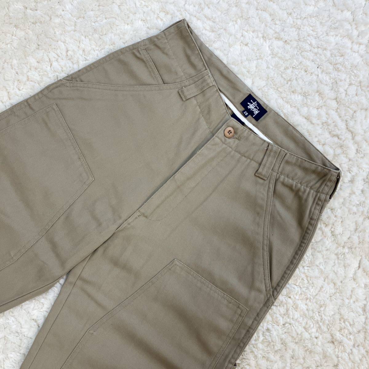 美品 90s-00s 紺タグ STUSSY ダブルニーワークパンツ W28 SM