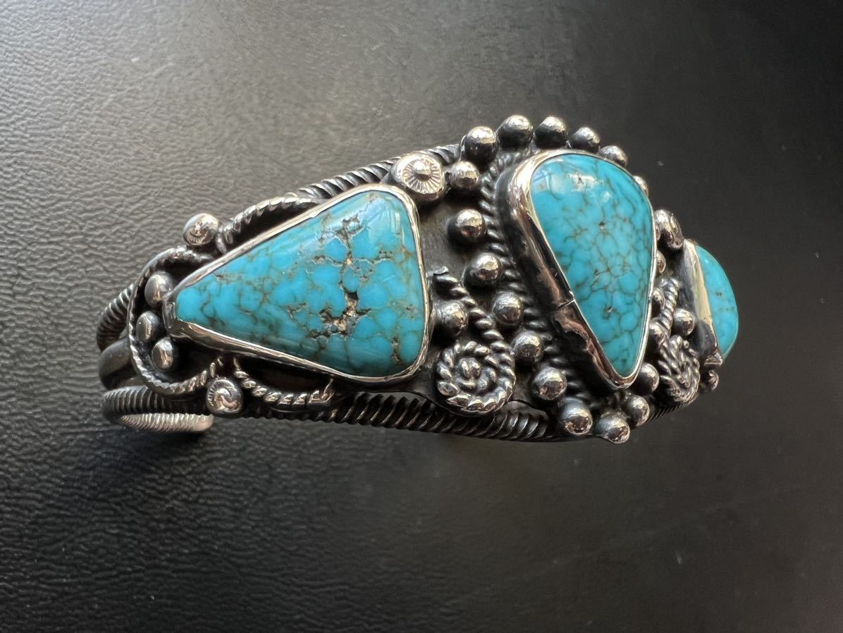 NAVAJO【OLD PAWN】1960's GEM ローンマウンテン ターコイズ バングル
