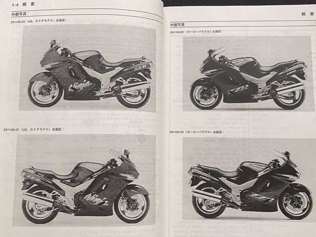 送込 1993-2001 Ninja ZX-11 ZZ-R1100 D型 輸出モデル 日本語 サービス