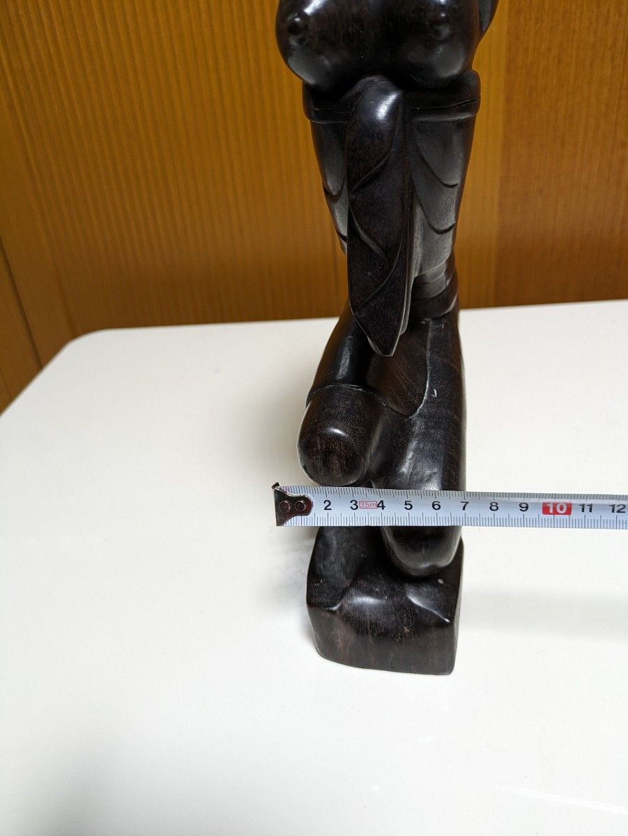 インドネシアバリ島紫檀女性座像オブジェ 置物 木彫り 彫刻 工芸品
