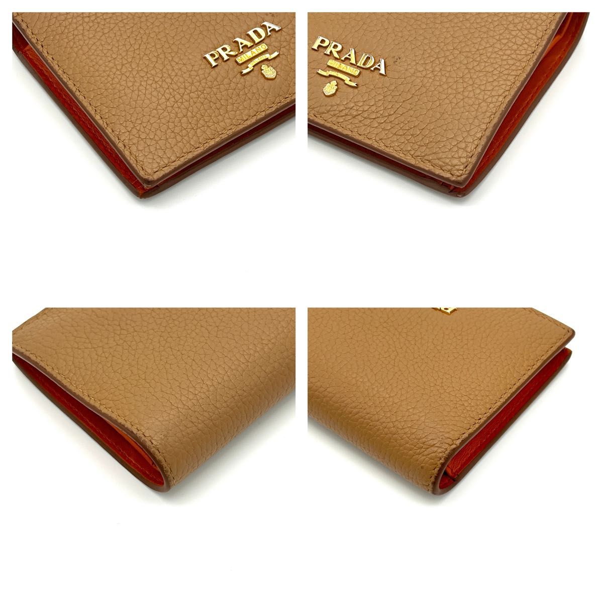 美品 PRADA プラダ 折り財布 バイカラー キャメル｜Yahoo!フリマ（旧