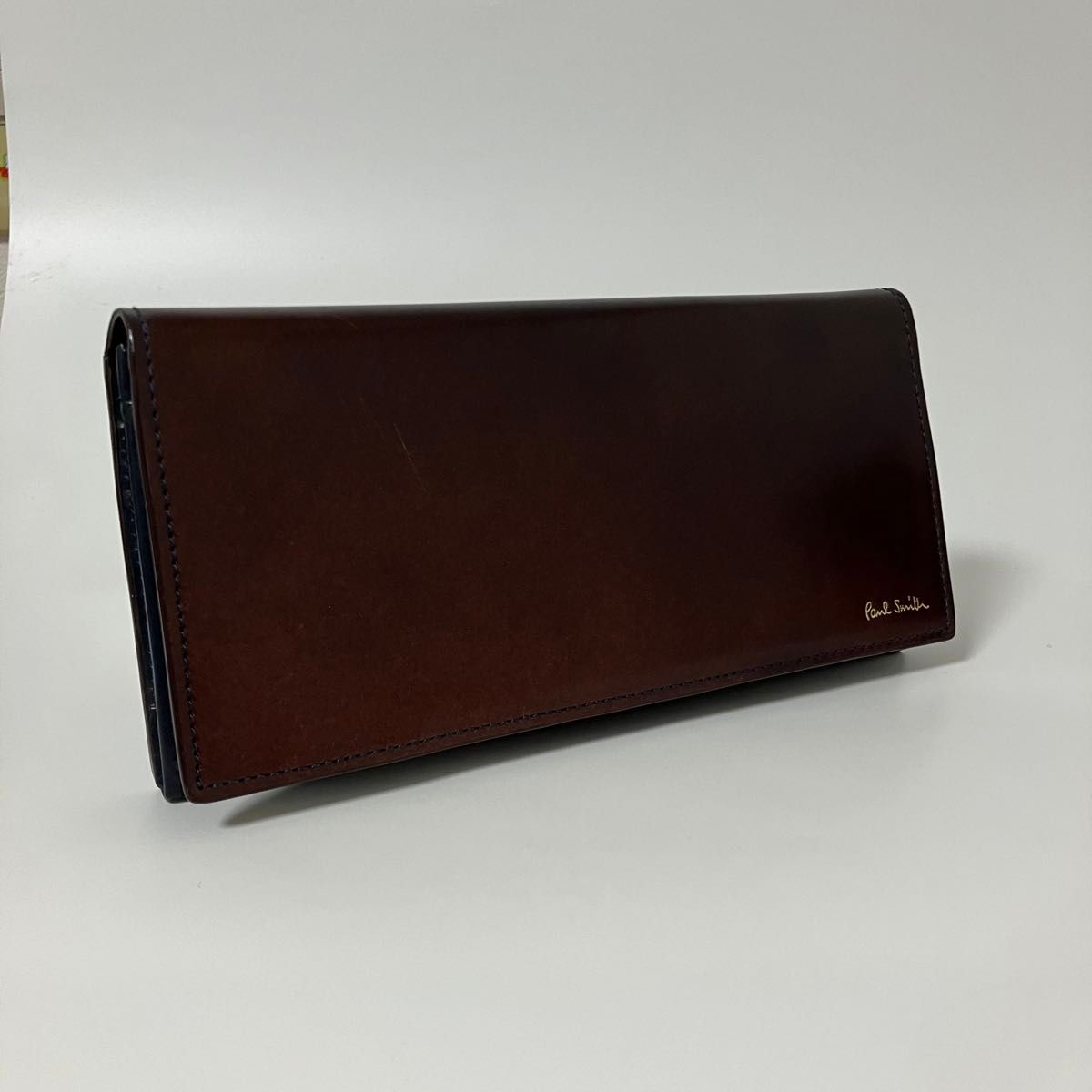 ポールスミス コードバン Paul Smith 馬蹄型 長財布 被せ 最高級 茶