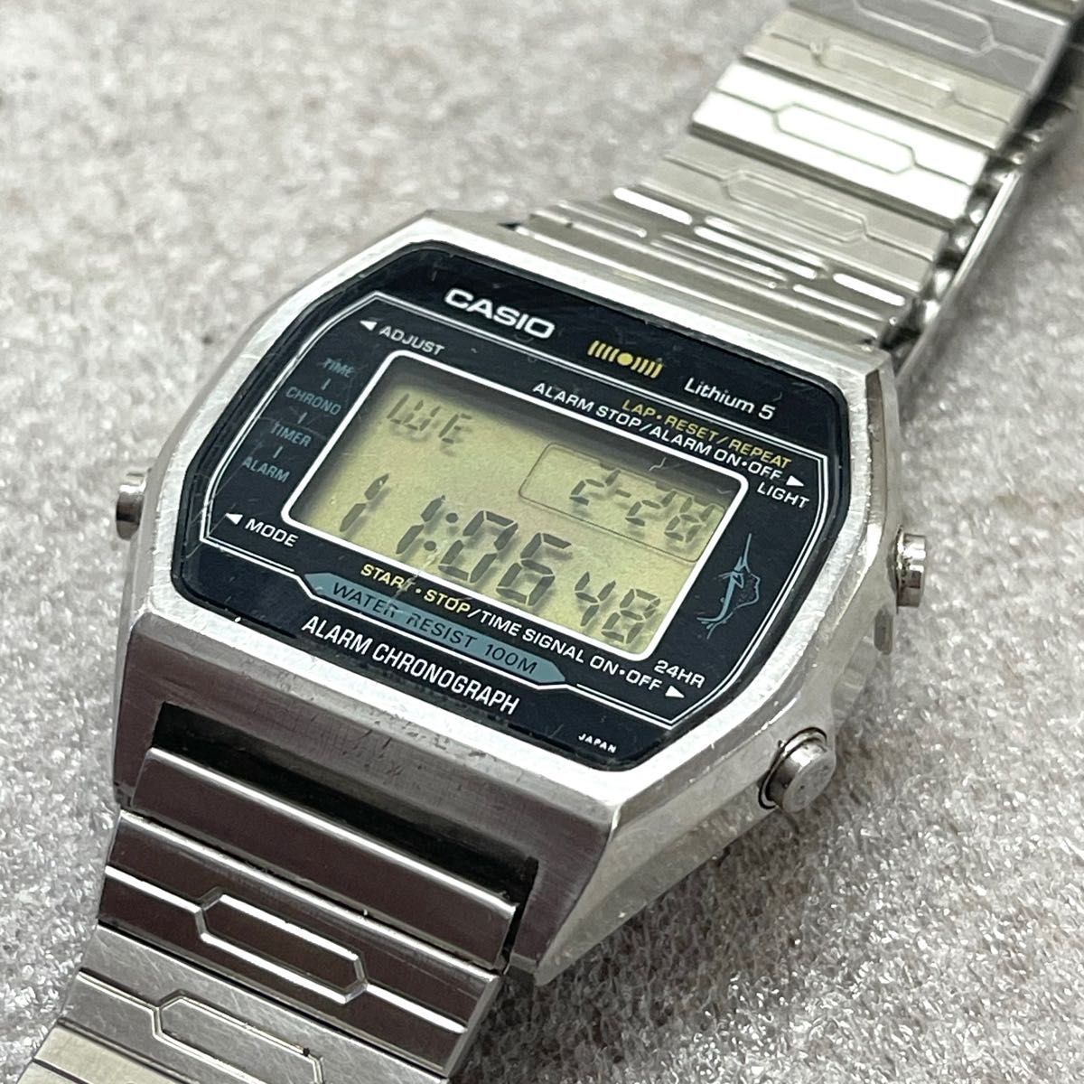 稼働 CASIO カジキ H101 リチウム5 70年代 アラームクロノ カシオ