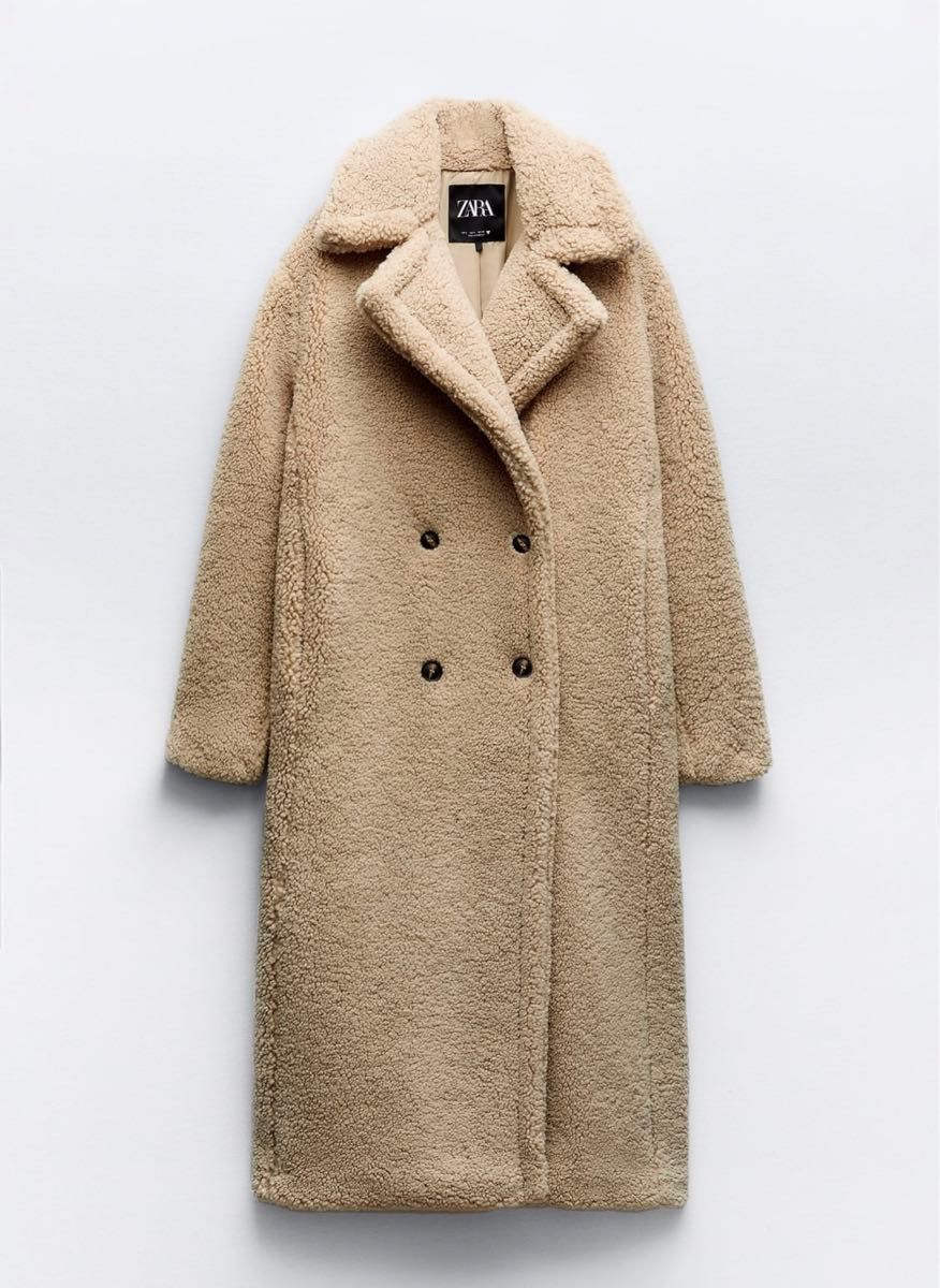 新品タグ付き ZARA ザラ エクストラロング フェイクボアコート
