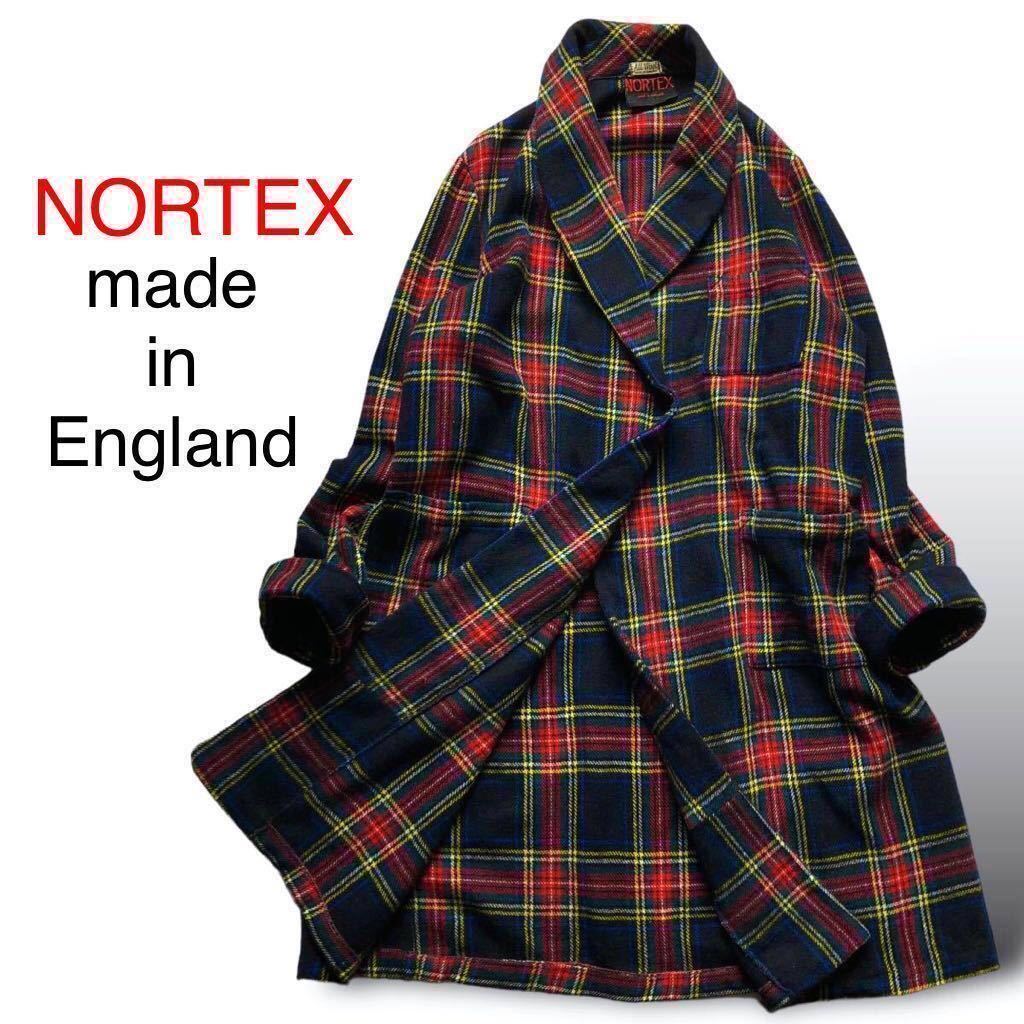NORTEX イングランド製 ヴィンテージ タータンチェック ウール ガウン