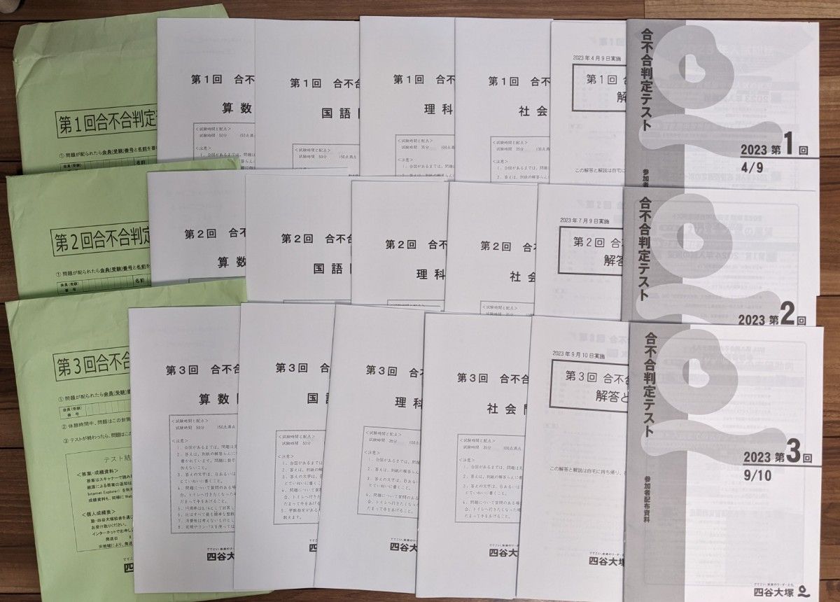 書込みあり】四谷大塚 合不合判定テスト 問題_解答と解説 原本 2023年