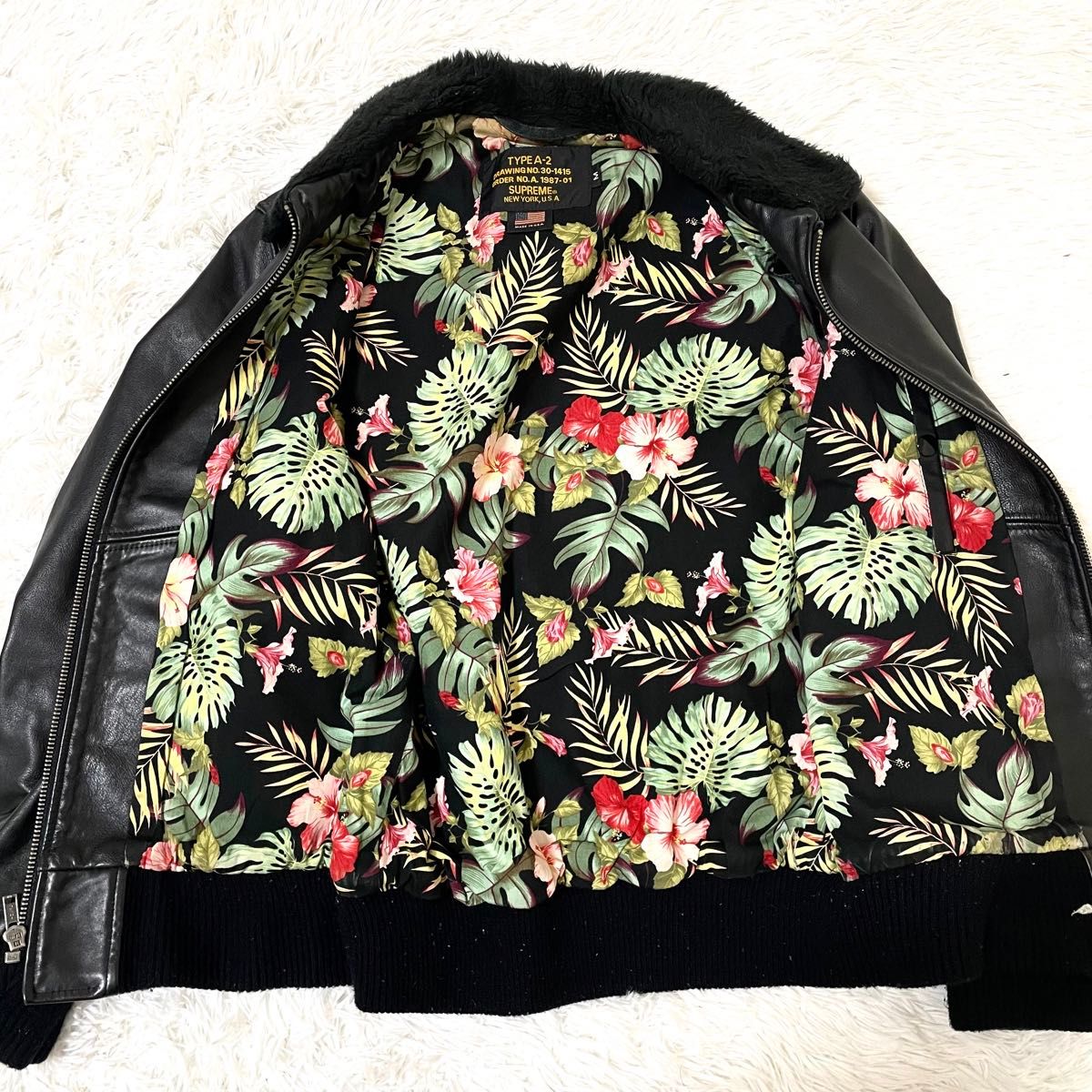美品 supreme × schott 12ss A2 レザージャケット M フライト