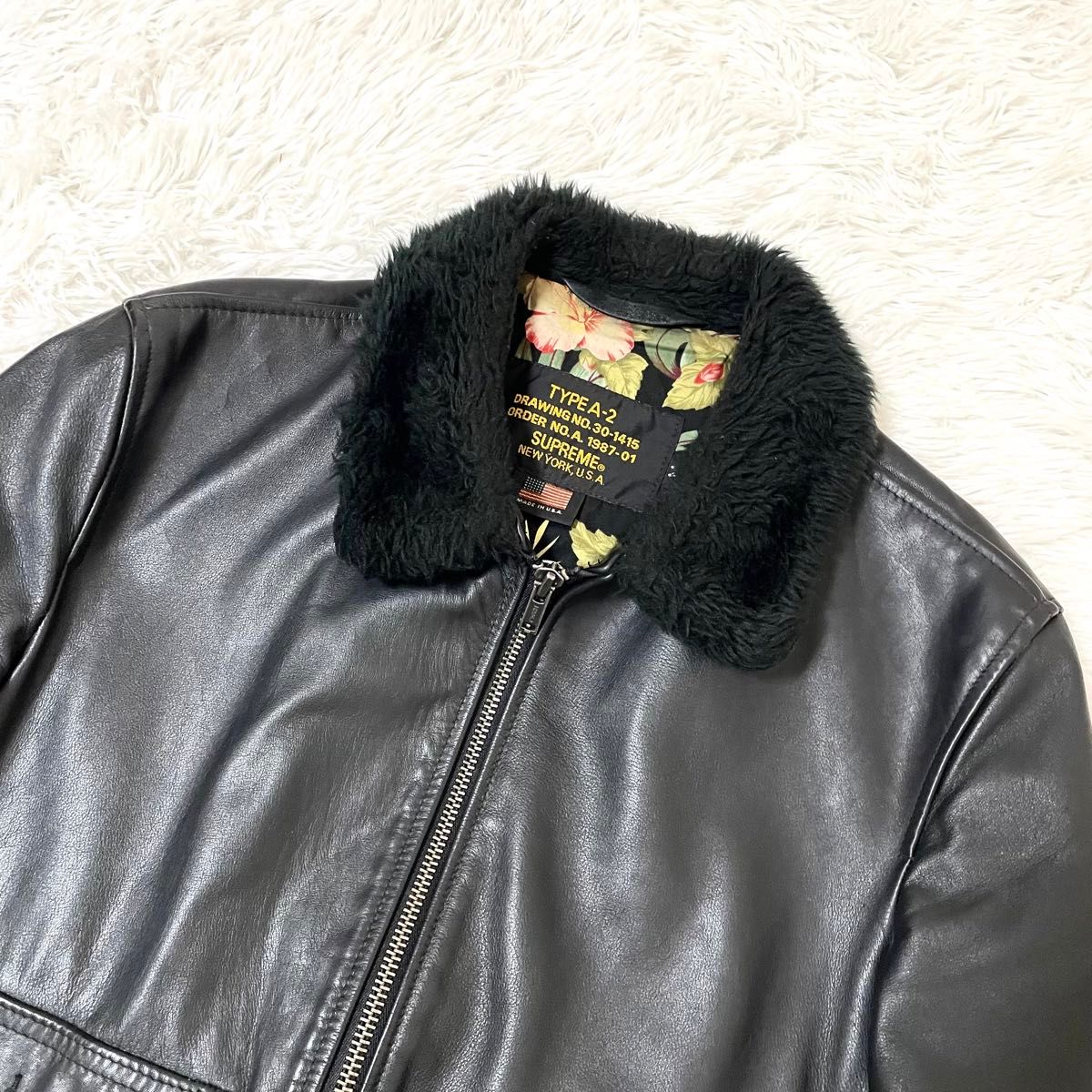 美品 supreme × schott 12ss A2 レザージャケット M フライト
