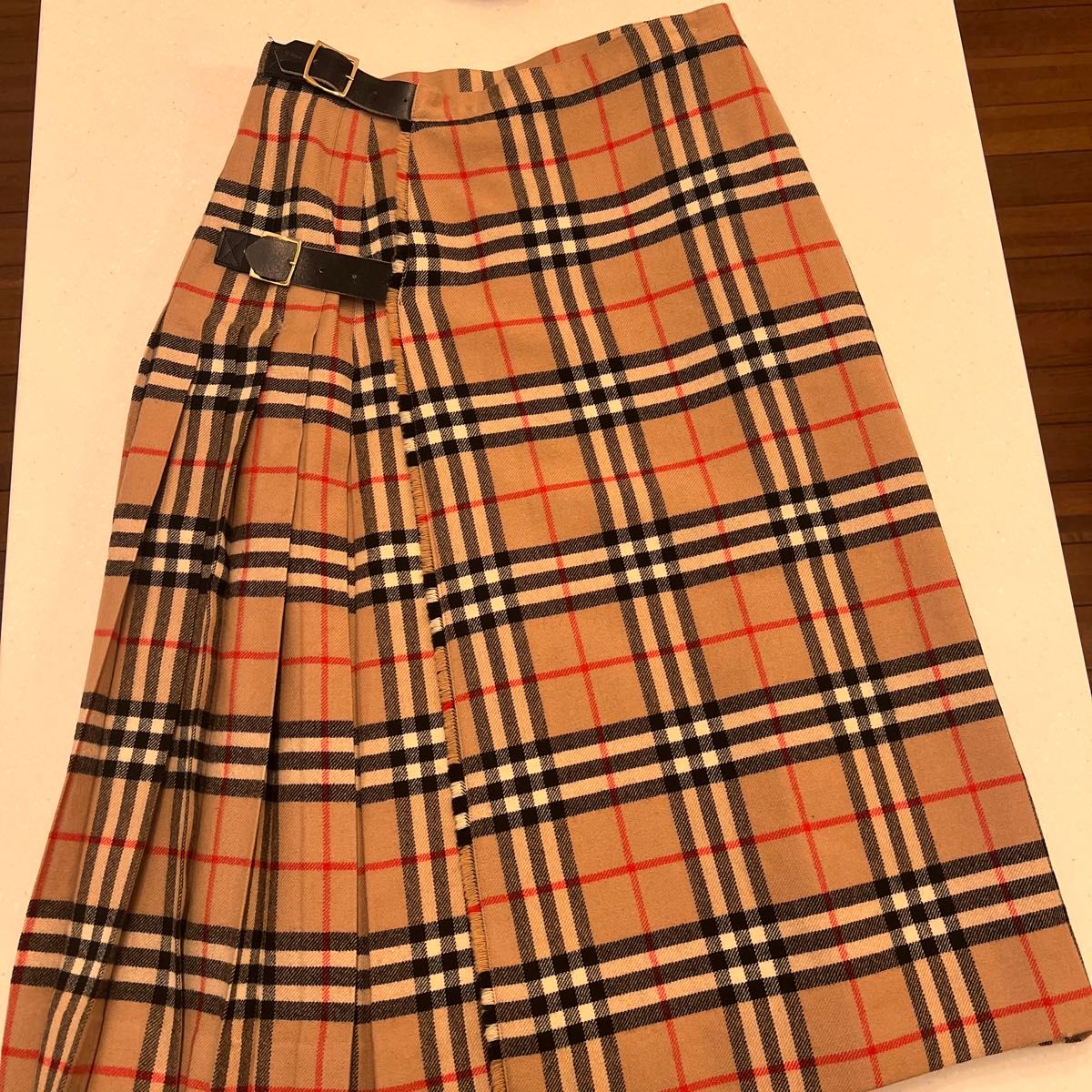 美品 希少 バーバリー ノバチェック 巻きスカート 秋冬 スカート